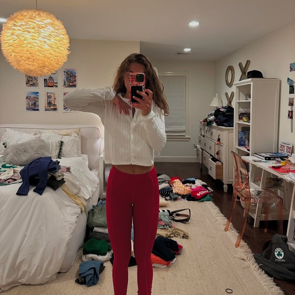 lululemon fast and free Red Leggings
